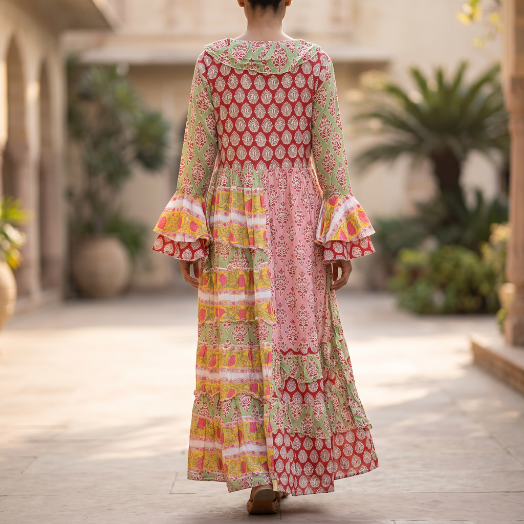 2XL-3XL Sabha Printed Cotton Long Dress Jalabiya – 57