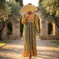 2XL-3XL Yamana Printed Cotton Long Dress Jalabiya – 57