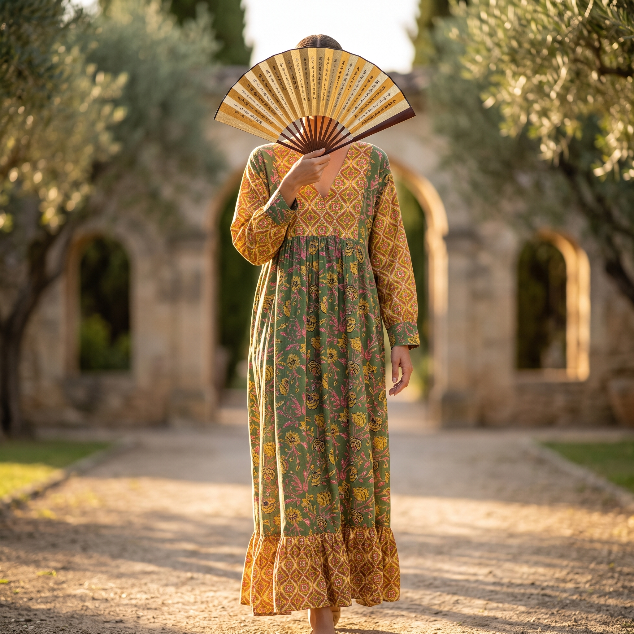 2XL-3XL Yamana Printed Cotton Long Dress Jalabiya – 57