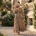 2XL-3XL Yuasa Printed Cotton Long Dress Jalabiya – 57