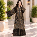 Free Size Royal Burgundy Velvet Crystal Kaftan – 55 Inches Length