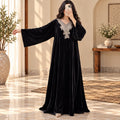 S/M Royal Burgundy Velvet Crystal Kaftan – 60 Inches Length.