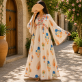 S/M Nida Printed Cotton Long Dress Jalabiya – 57"