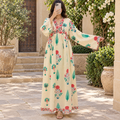 2XL-3XL Nida Printed Cotton Long Dress Jalabiya – 57"