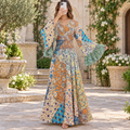 L/XL Musira Printed Cotton Long Dress Jalabiya – 57"