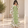 2XL/3LXL Naija Crystal Printed Cotton Long Dress Jalabiya – 57