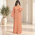 2XL/3LXL Sofi Crystal Printed Cotton Long Dress Jalabiya – 57