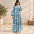 S/M Ziya Printed Cotton Long Dress Jalabiya – 57"