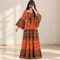 S/M Anaya Printed Cotton Long Dress Jalabiya – 57