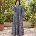 S/M Yazrin Printed Cotton Long Dress Jalabiya – 57