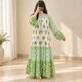 L/XL Elle Printed Cotton Long Dress Jalabiya – 57
