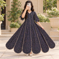 10-11 Year Meher Crystal Printed Cotton Dress 46" Long Jalabiya