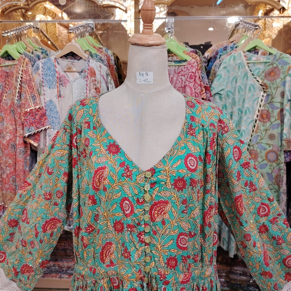 L-XL Ari Cotton Dress Jalabiya 57" Long RN96
