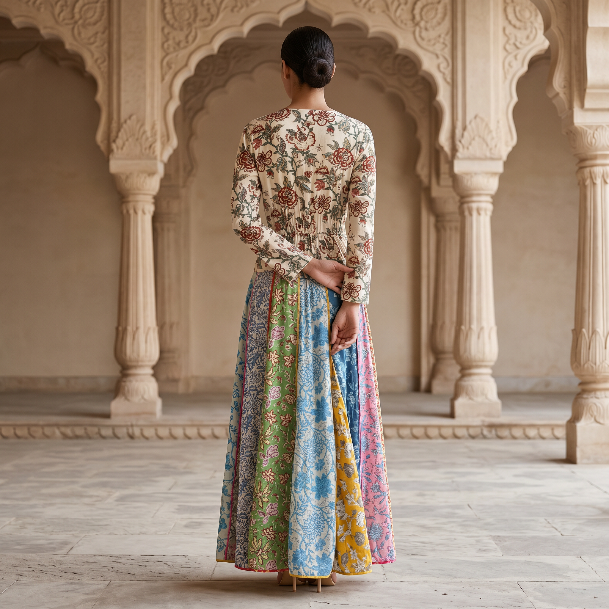 S/M Zayna Printed Cotton Dress 57" Long Jalabiya RN 10