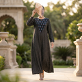 S-M Special Crystal Printed Cotton Dress 57" Long Jalabiya RN 146