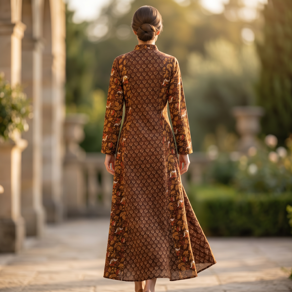 XS-S Special Crystal Printed Cotton Dress 54" Long Jalabiya RN 157