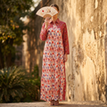 XS-S Honey Crystal Printed Cotton Dress 54" Long Jalabiya RN 164