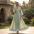 2XL-3XL Priam Printed Cotton Dress 57" Long Jalabiya RN 25