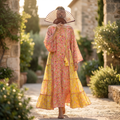 2XL-3XL Cindrella Printed Cotton Dress 57" Long Jalabiya RN 26