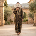 2XL-3XL Teena Crystal Printed Cotton Dress 57" Long Jalabiya RN 295