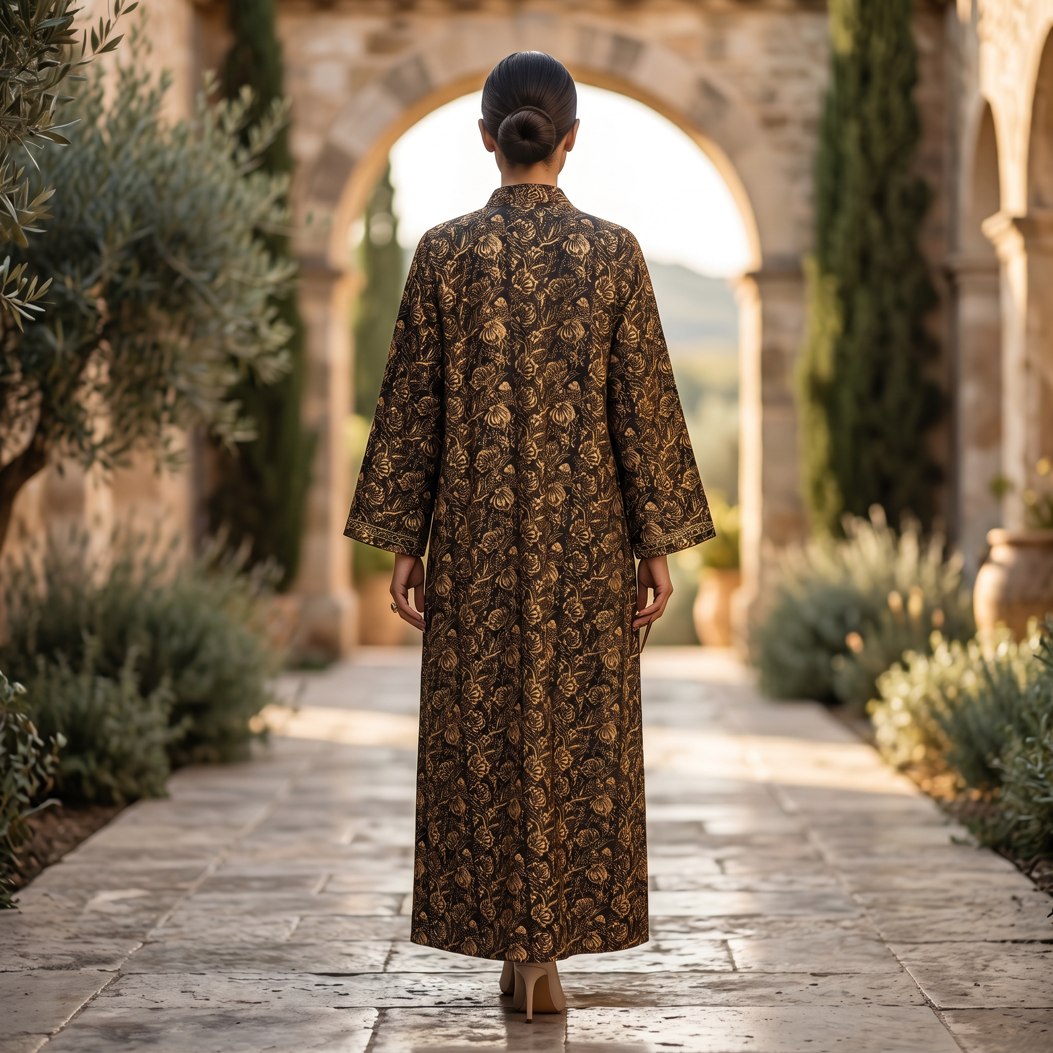 2XL-3XL Teena Crystal Printed Cotton Dress 57" Long Jalabiya RN 295