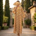 2XL-3XL Goya Crystal Printed Cotton Dress 57" Long Jalabiya RN 301
