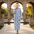 2XL-3XL Sparrow Crystal Printed Cotton Dress 57" Long Jalabiya RN 307