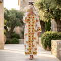 2XL-3XL Bhapali Crystal Printed Cotton Dress 57" Long Jalabiya RN 312