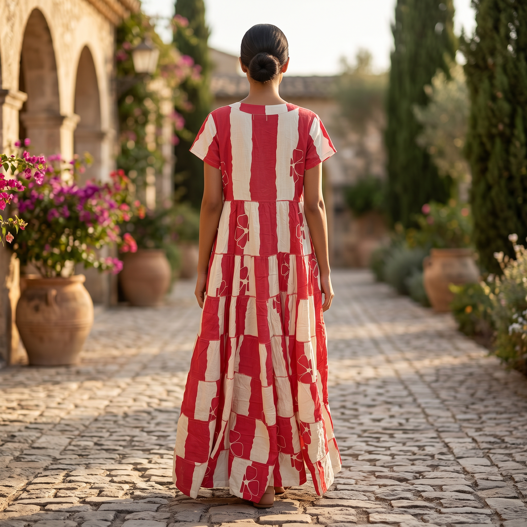 2XL-3XL Qamar Printed Cotton Dress 57" Long Jalabiya RN 330
