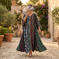 XS/S Meher Printed Cotton Dress 54" Long Jalabiya RN 340