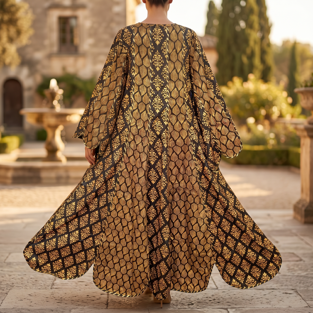 L/XL Meher Printed Cotton Dress 57" Long Jalabiya RN 343