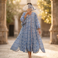 L/XL Meher Printed Cotton Dress 57" Long Jalabiya RN 344