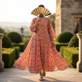 S/M Meher Printed Cotton Dress 57" Long Jalabiya RN 348