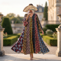 L-XL Crystal Meher Printed Cotton Dress 57" Long Jalabiya RN 388