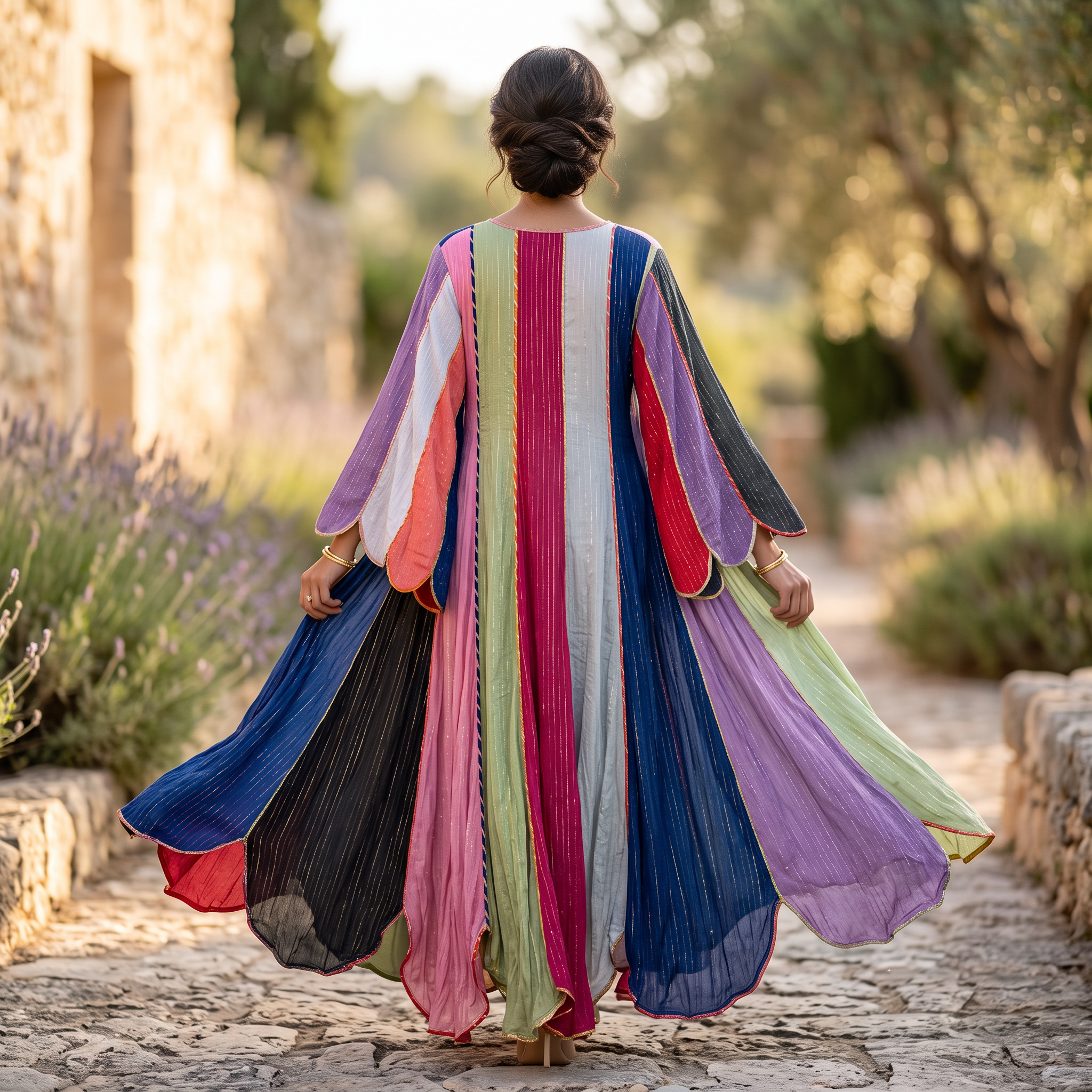 L-XL Crystal Meher Printed Cotton Dress 57" Long Jalabiya RN 398