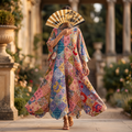 2XL/3XL Meher Crystal Cotton Dress 57" Long Jalabiya RN 411