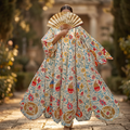 S/M Meher Crystal Printed Cotton Dress 57" Long Jalabiya RN 696