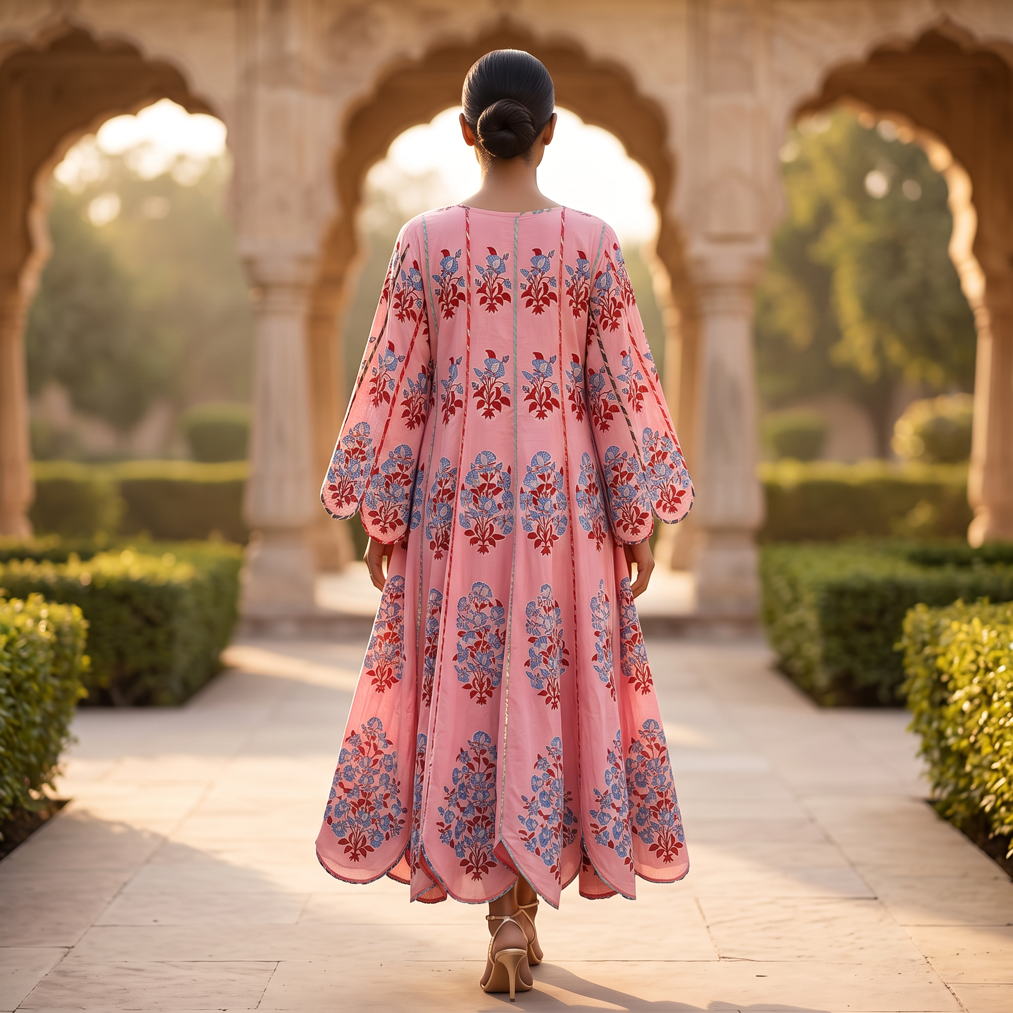 L/XL Meher Crystal Cotton Dress 57" Long Jalabiya RN 697