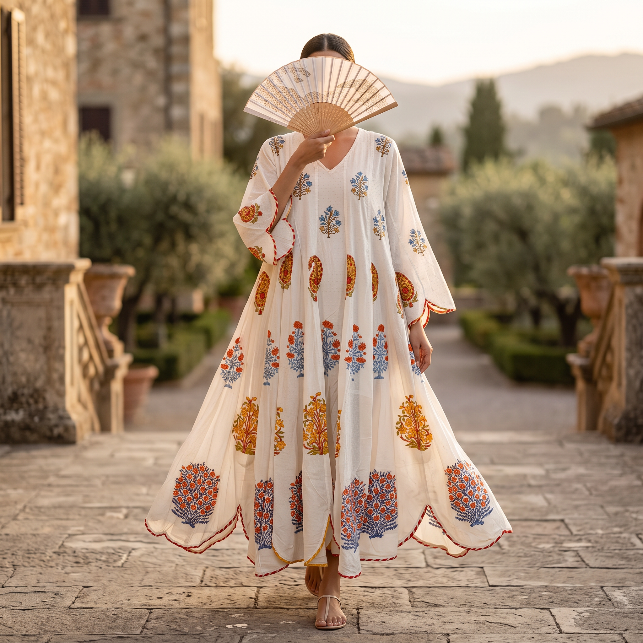 2XL/3XL Meher Crystal Cotton Dress 57" Long Jalabiya RN 699