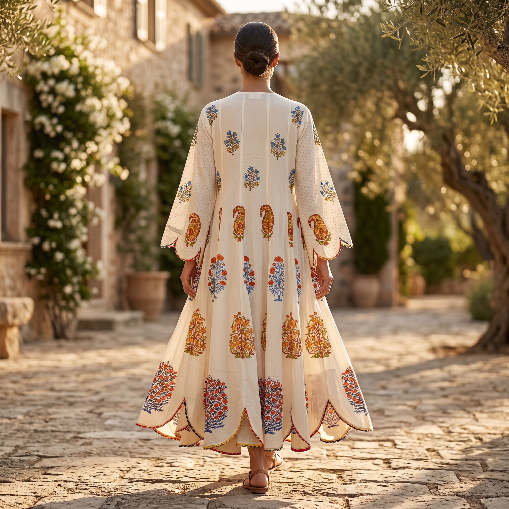 2XL/3XL Meher Crystal Cotton Dress 57" Long Jalabiya RN 699