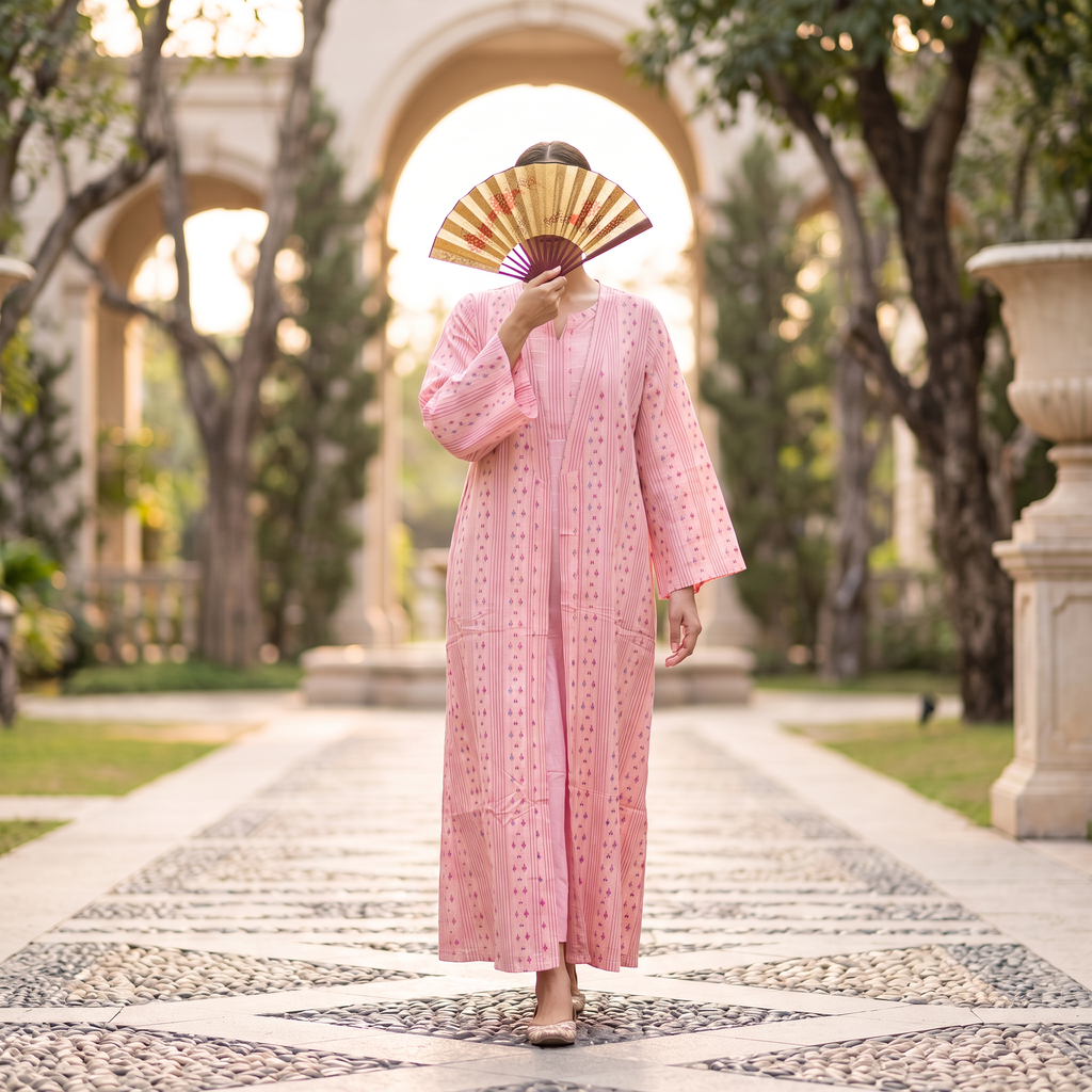 L-XL Cotton Abaya & Inner Set length 57” Long RN 707