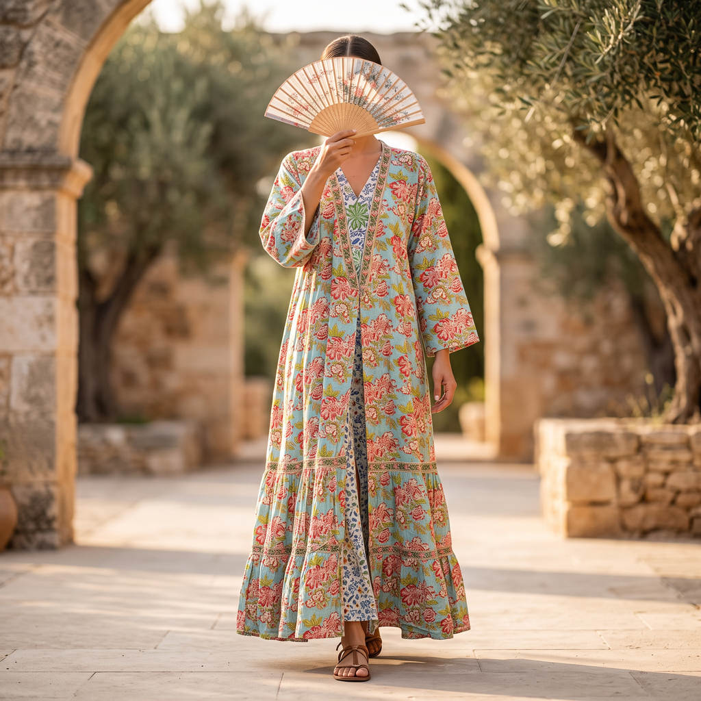 L-XL Cotton Abaya & Inner Set length 57” Long RN 709