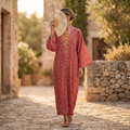 S-M Cotton Abaya & Inner Set length 57” Long RN 713