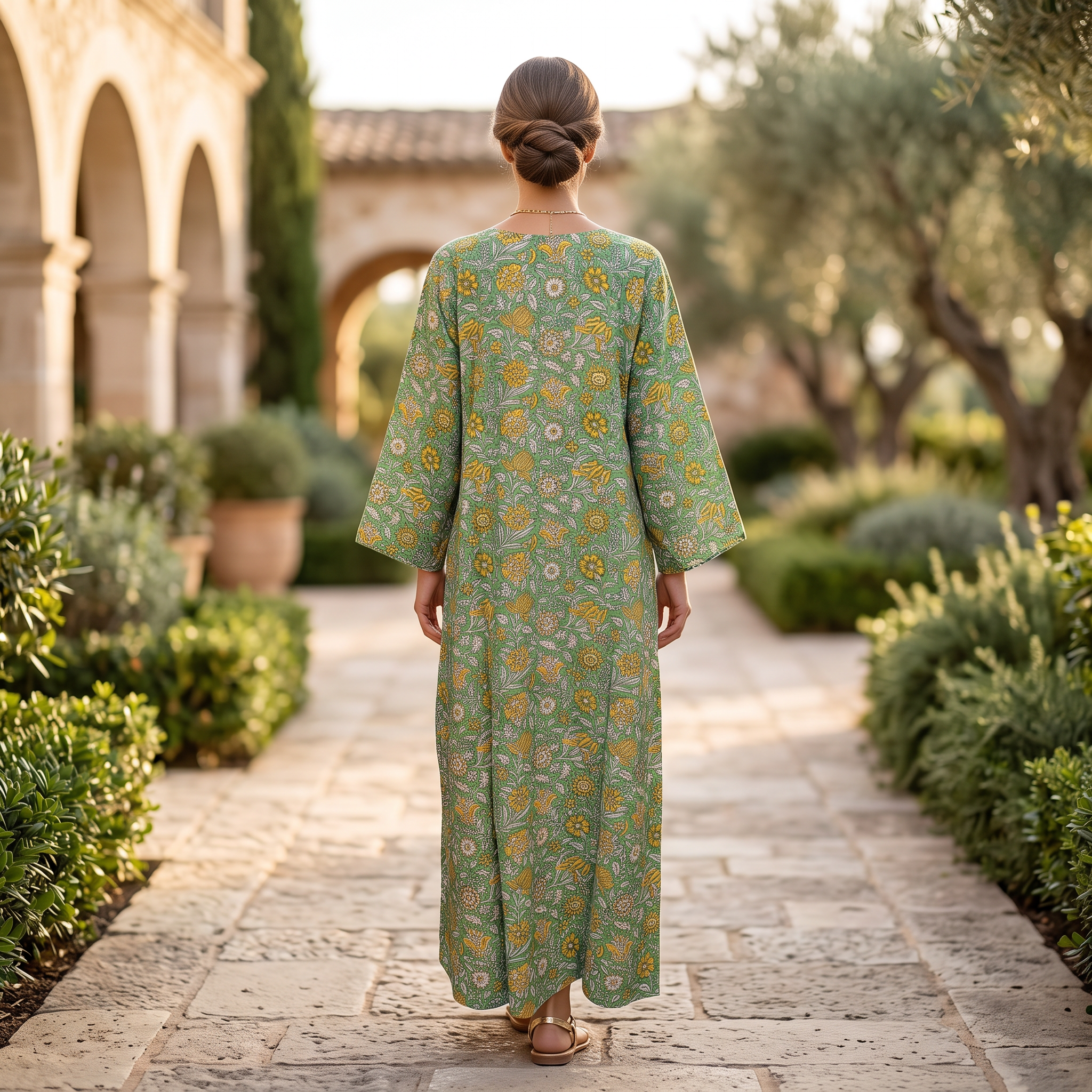 Free Size Cotton Abaya & Inner Set length 57” Long RN 714