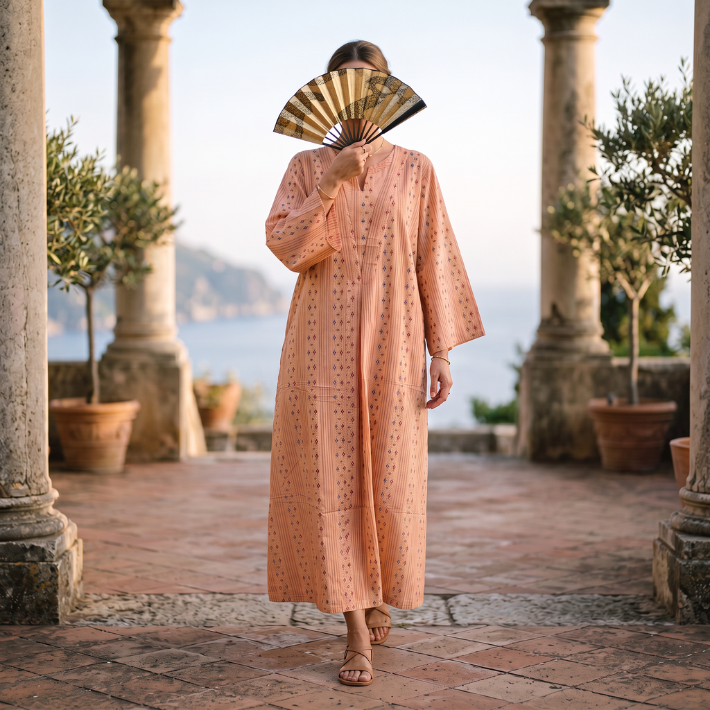 L-XL Cotton Abaya & Inner Set length 57” Long RN 716