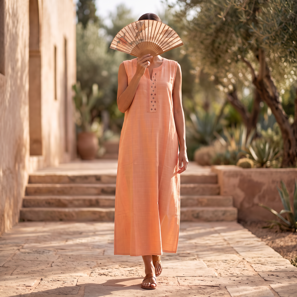 L-XL Cotton Abaya & Inner Set length 57” Long RN 716
