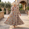 2XL/3XL Crystal Special Printed Cotton Dress 57" Long Jalabiya RN 730