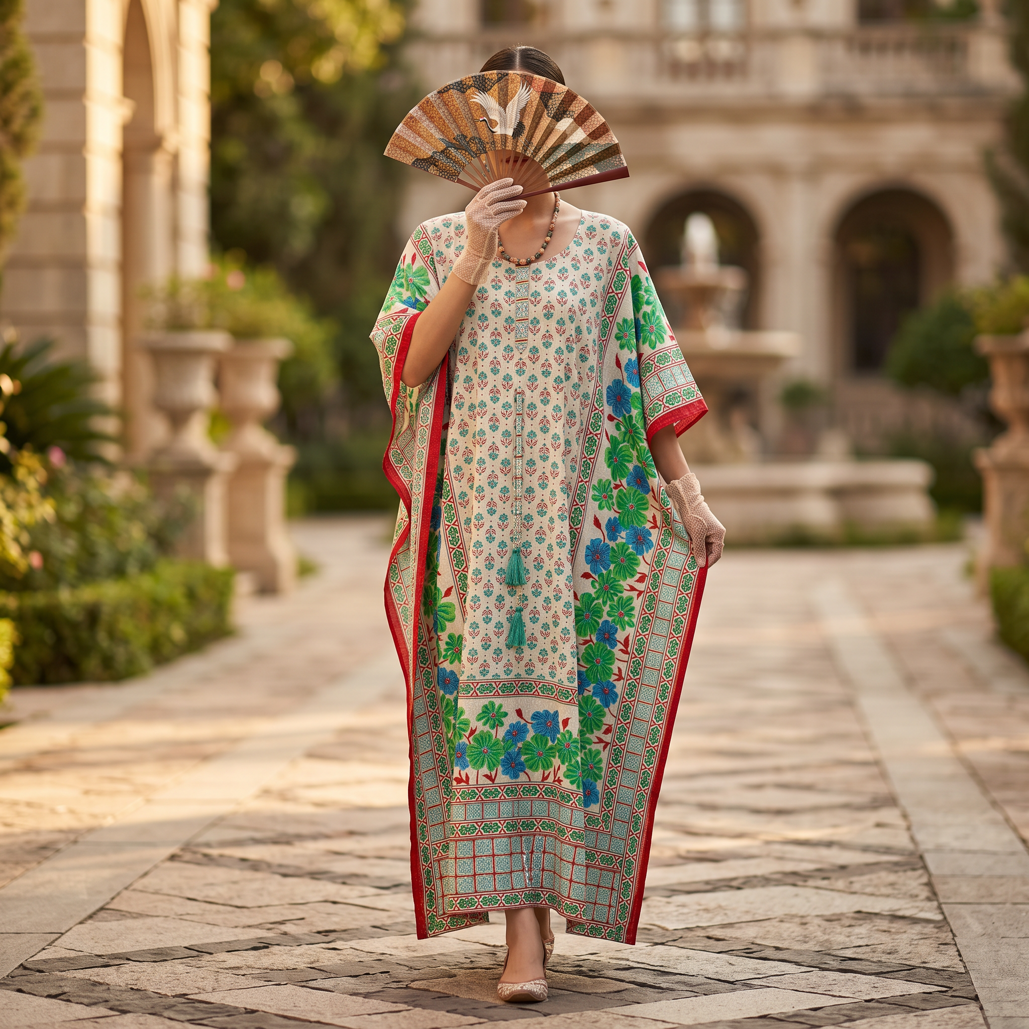 Free Size Farasha Kaftan Cotton 57" Long Jalabiya RN 746