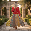 L/XL Crystal Zayna Printed Cotton Dress 57" Long JalabiyaRN 772