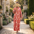 2XL/3XL Crystal Tansy Printed Cotton Dress 57" Long Jalabiya RN 776